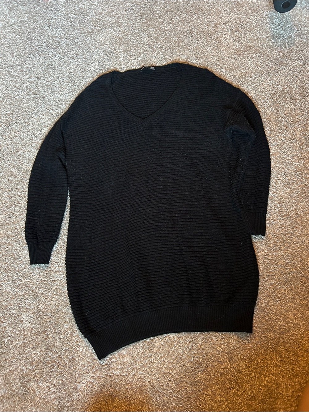 Women’s  Black V-Neck Sweater  - Black Tape